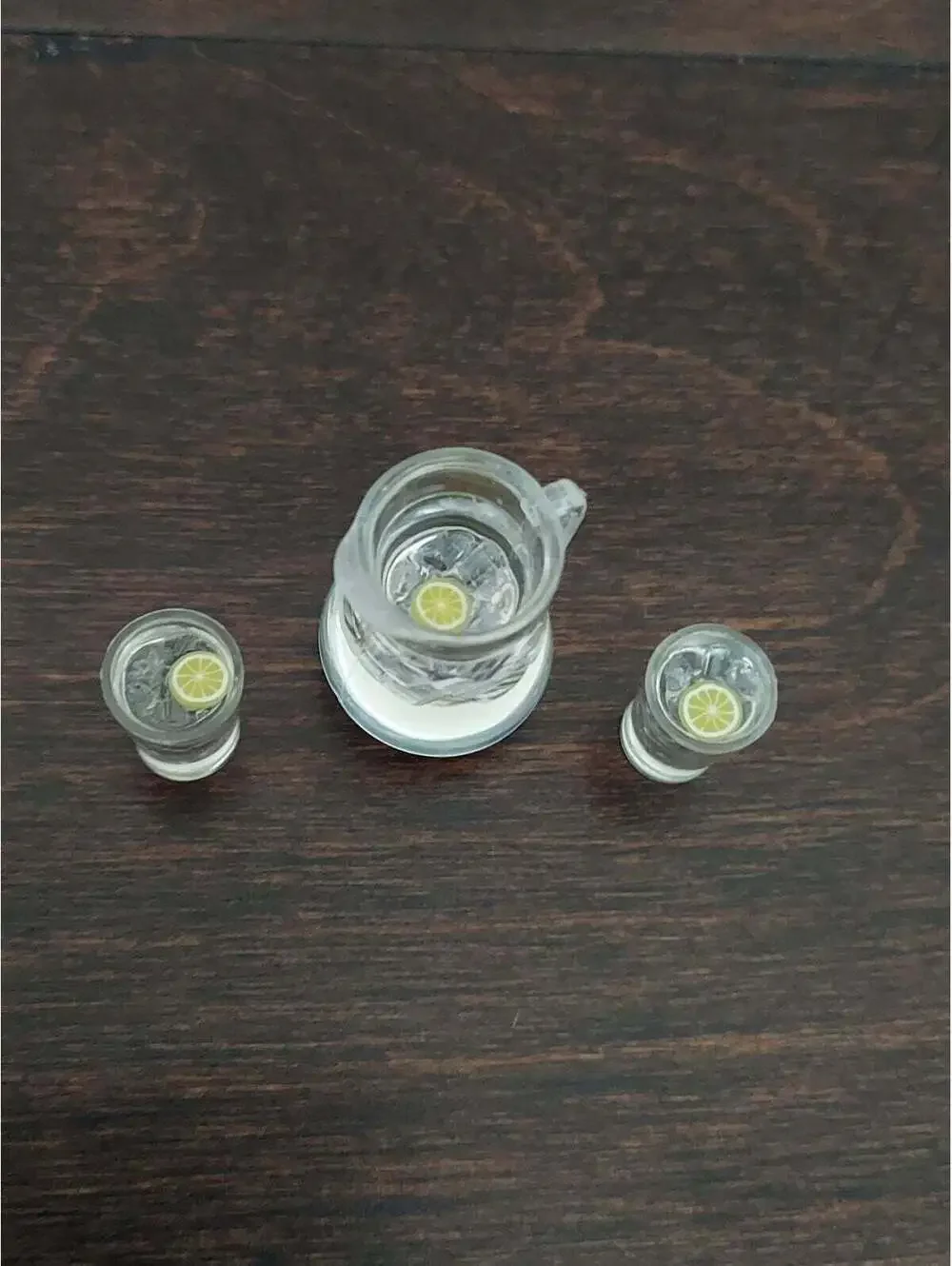 Miniature Ice Lemon Water Pitcher Set